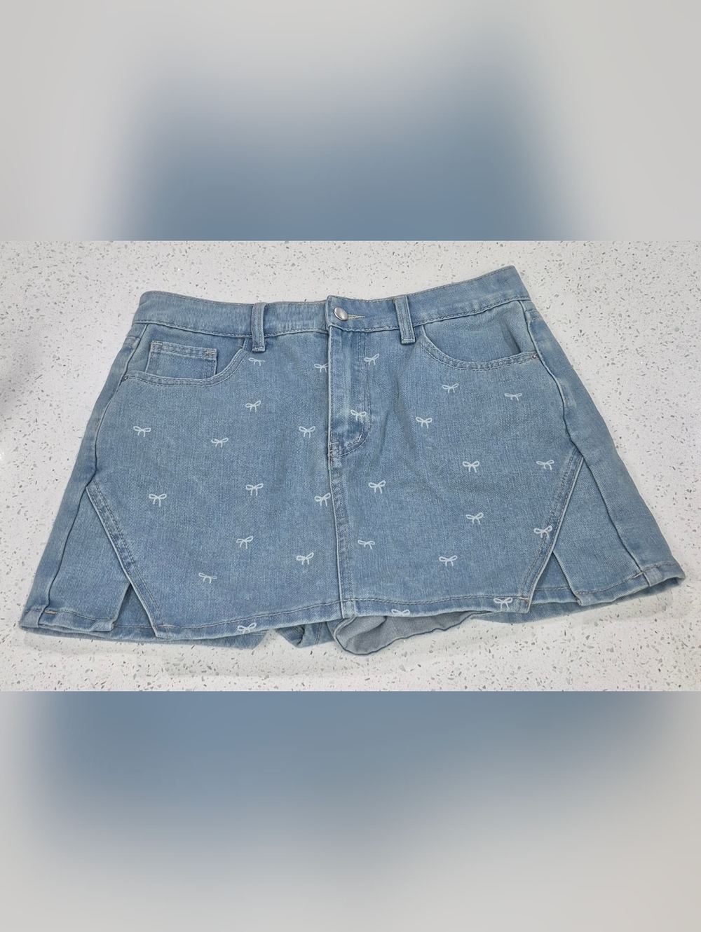 Denim Bow Skort